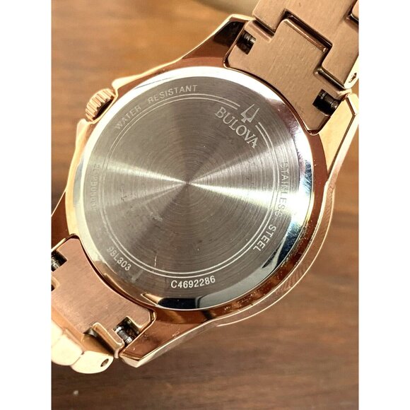 Bulova Women's Watch 98L303 Quartz Crystal Accent Rose Gold Stainless Steel - Picture 7 of 14